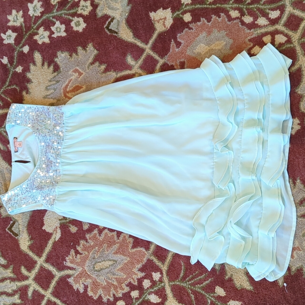 Ruby & Bloom teal sequin dress.